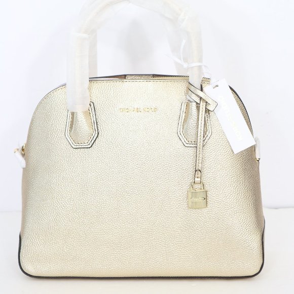 Michael Kors STUDIO Mercer Large  Satchel Gold - Picture 5 of 15